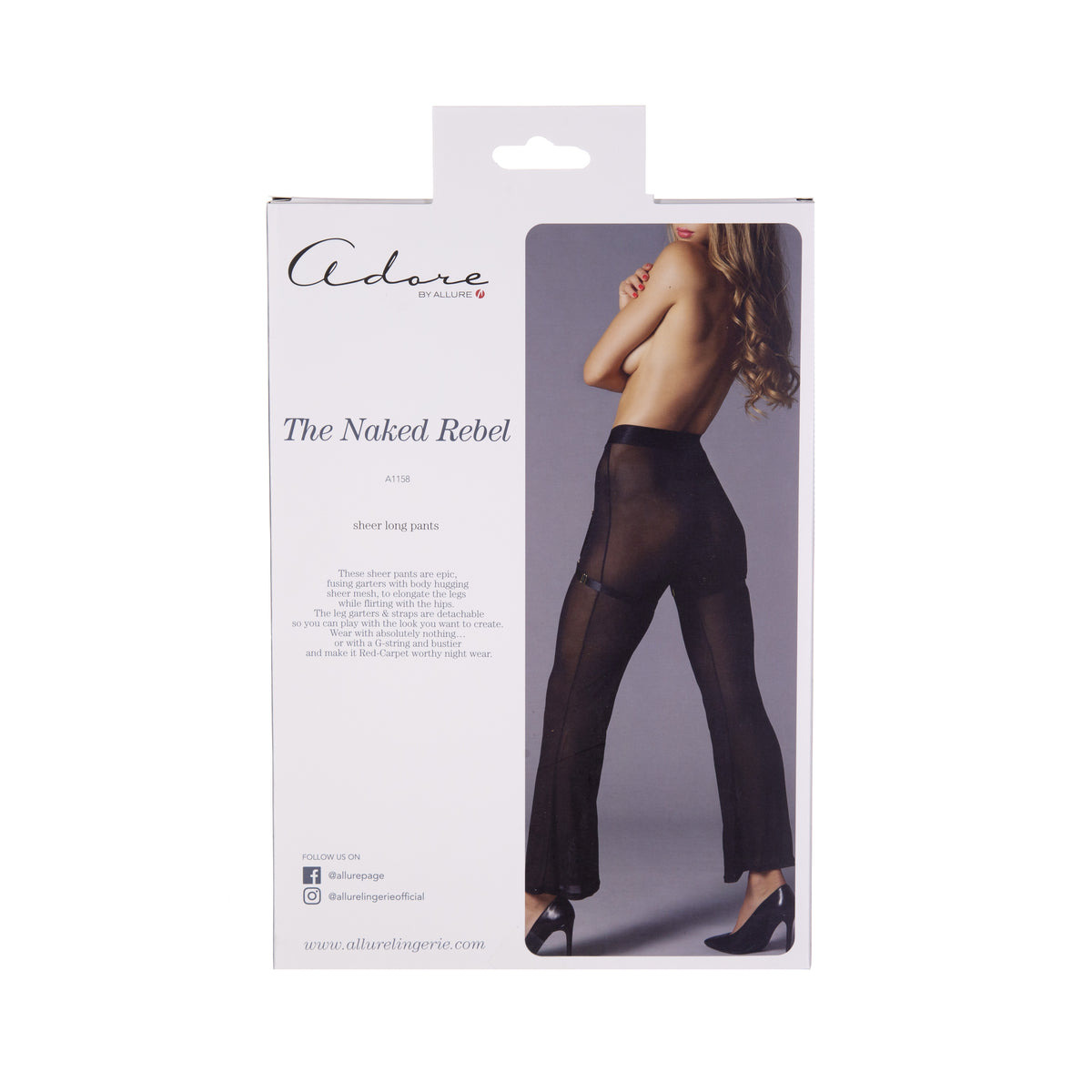 Adore by Allure The Naked Rebel Sheer Long Pants - Black