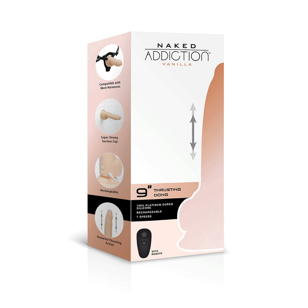 Naked Addiction Naked Addiction 9 Thrusting Dong with Remote - Vanilla | BMS Enterprises Naked Addiction Naked Addiction 9 Thrusting Dong with Remote - Vanilla | BMS Enterprises