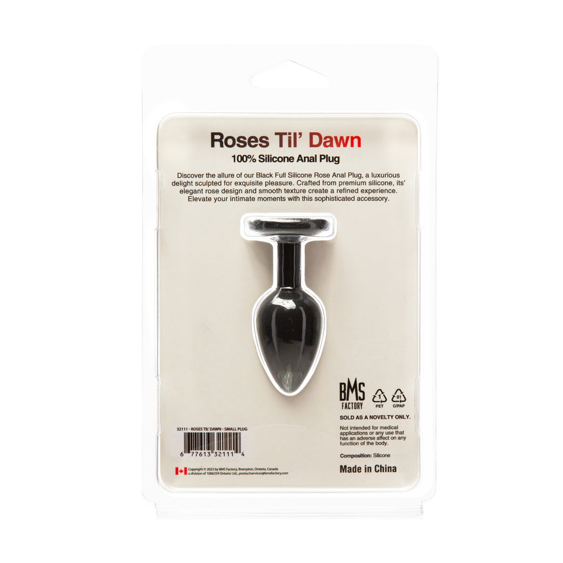 BMS – Roses Til’ Dawn – Silicone Anal Plug – Small
