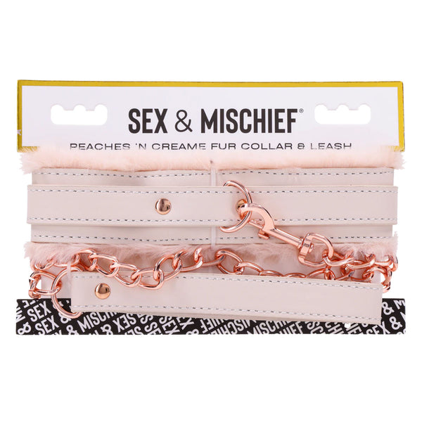 SportSheets Sex & Mischief Peaches ‘N Cream Fur Collar & Leash | BMS ...