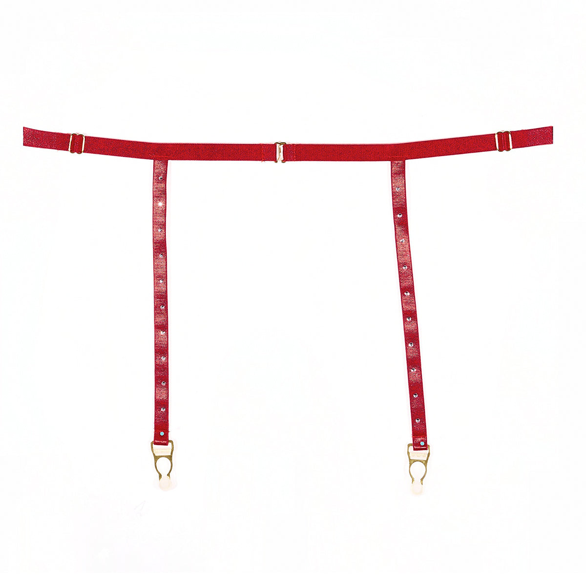 Allure Ashley Garter Belt &amp; Open Panty Set - Red