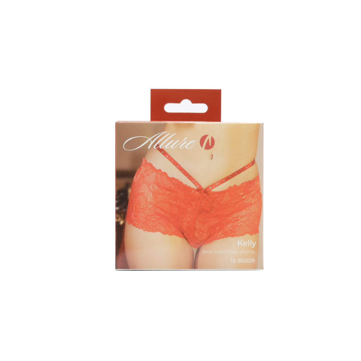 Allure Kelly Lace Crotchless Shorts – Red