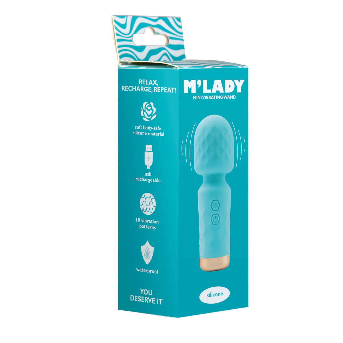 M’Lady – Mini Vibrating Wand – Teal