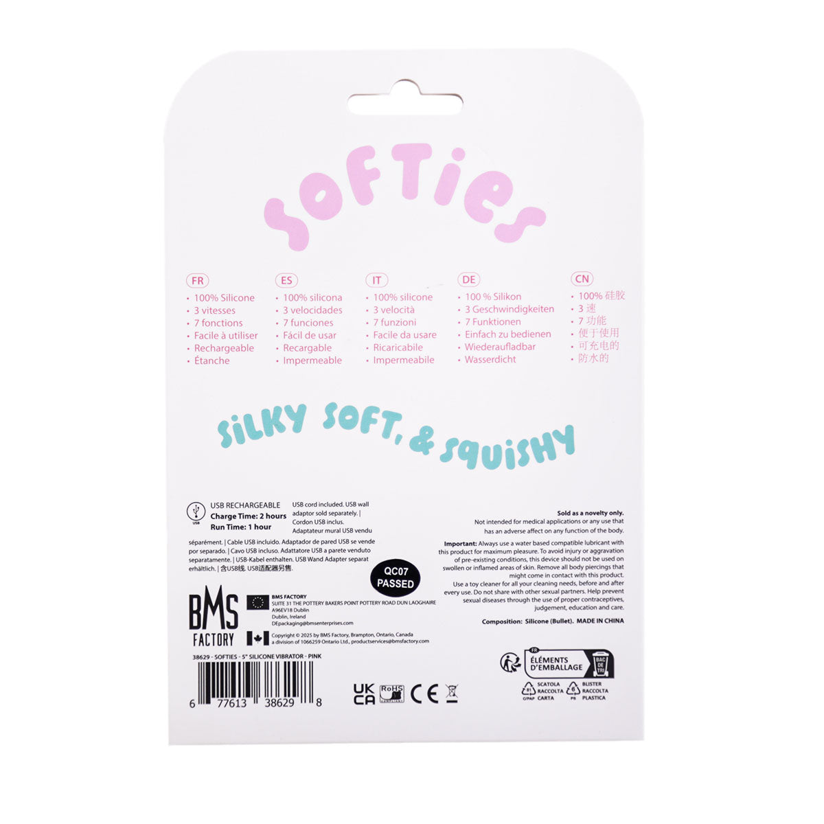 Softies 5” Silicone Vibrator – Pink