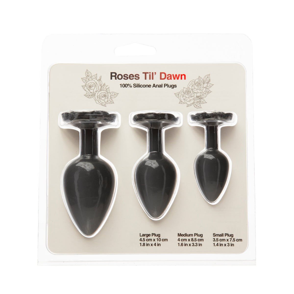 BMS Roses Til' Dawn Silicone Anal Plug Kit Starter Kit - Black - BMS Enterprises BMS Roses Til' Dawn Silicone Anal Plug Kit Starter Kit - Black - BMS Enterprises