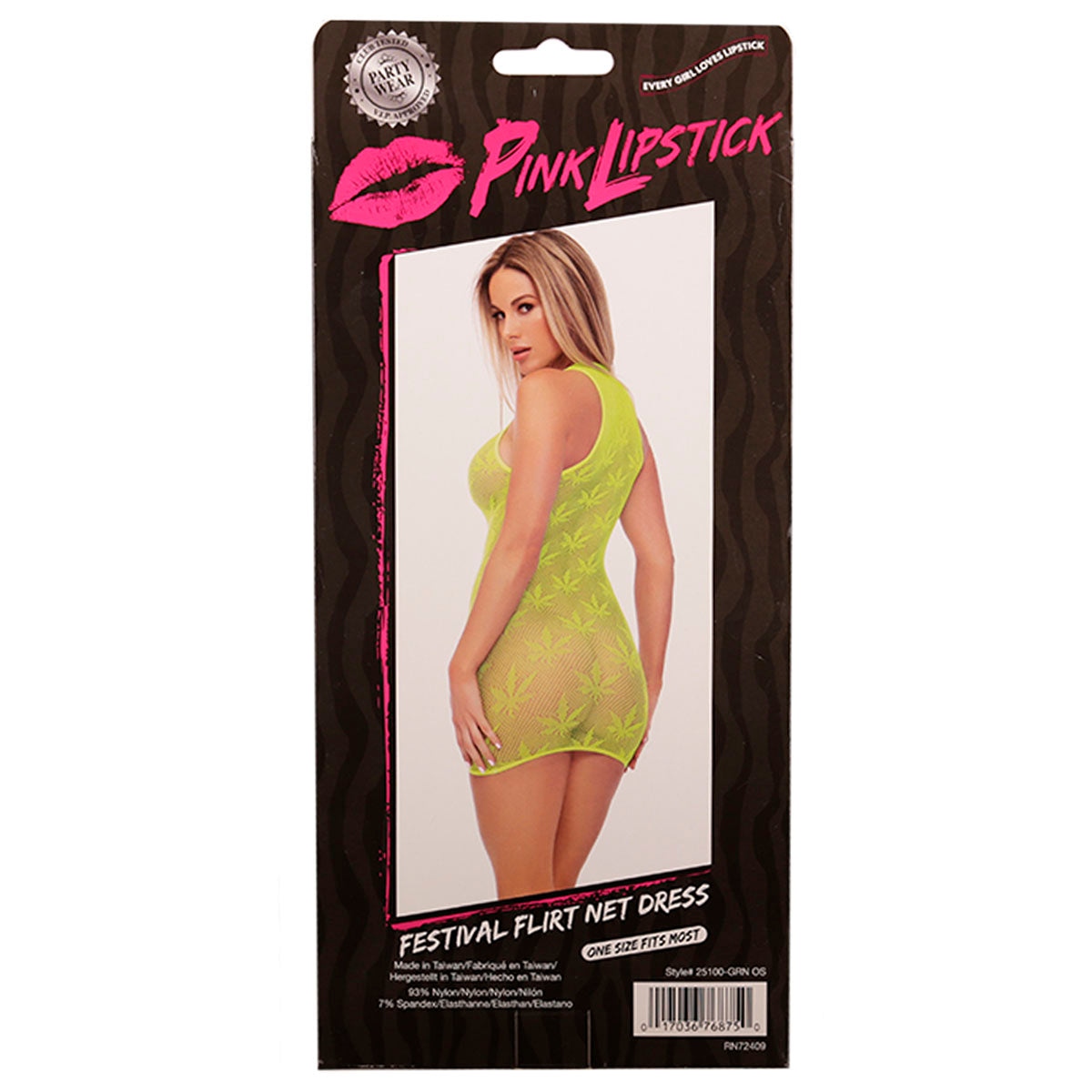 Pink Lipstick Festival Flirt Net Dress – Green – One Size