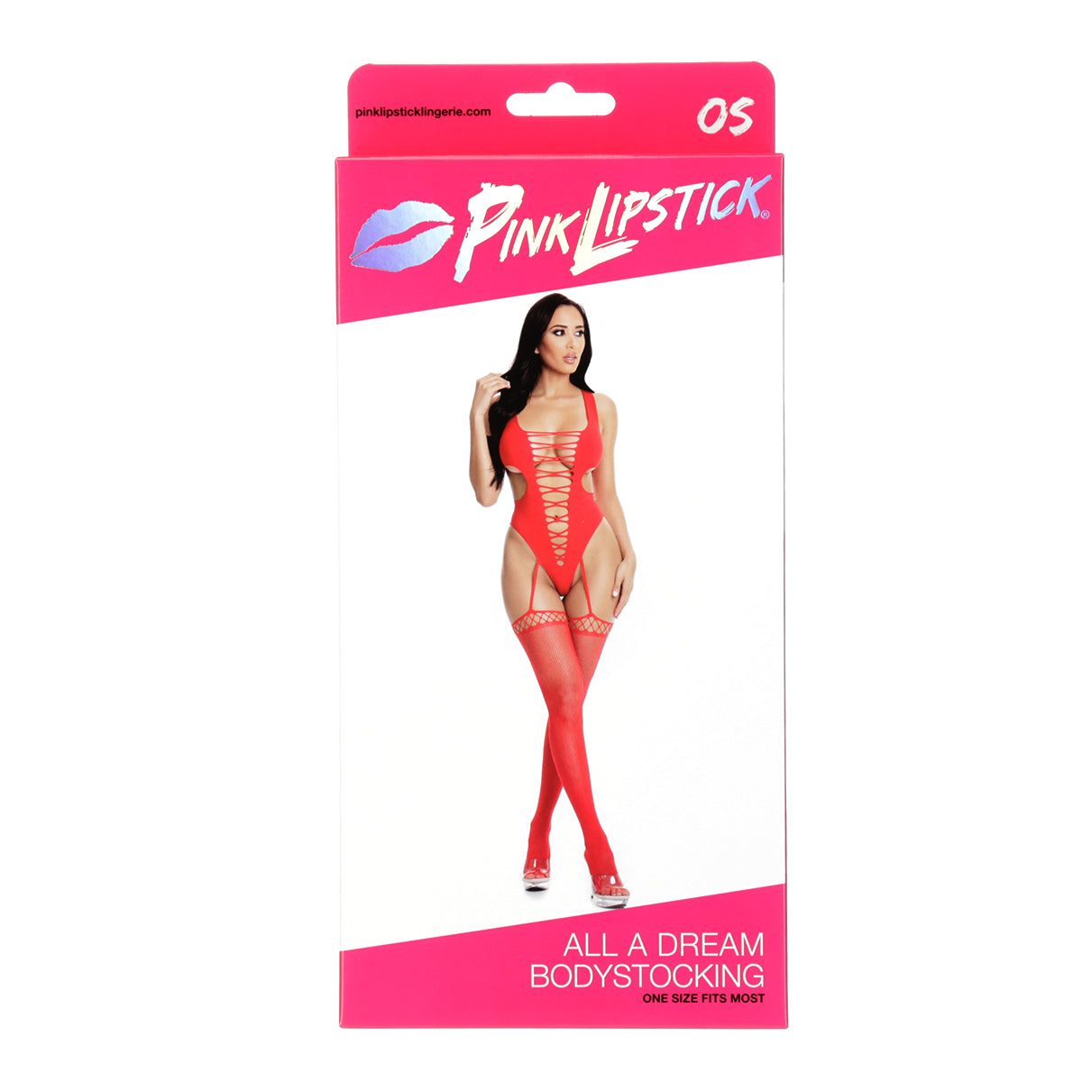 Pink Lipstick - All A Dream Bodystocking - Red - OS