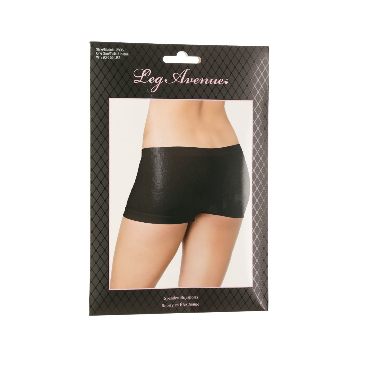 Leg Avenue Seamless Boy Shorts – One Size Fits Most - Black