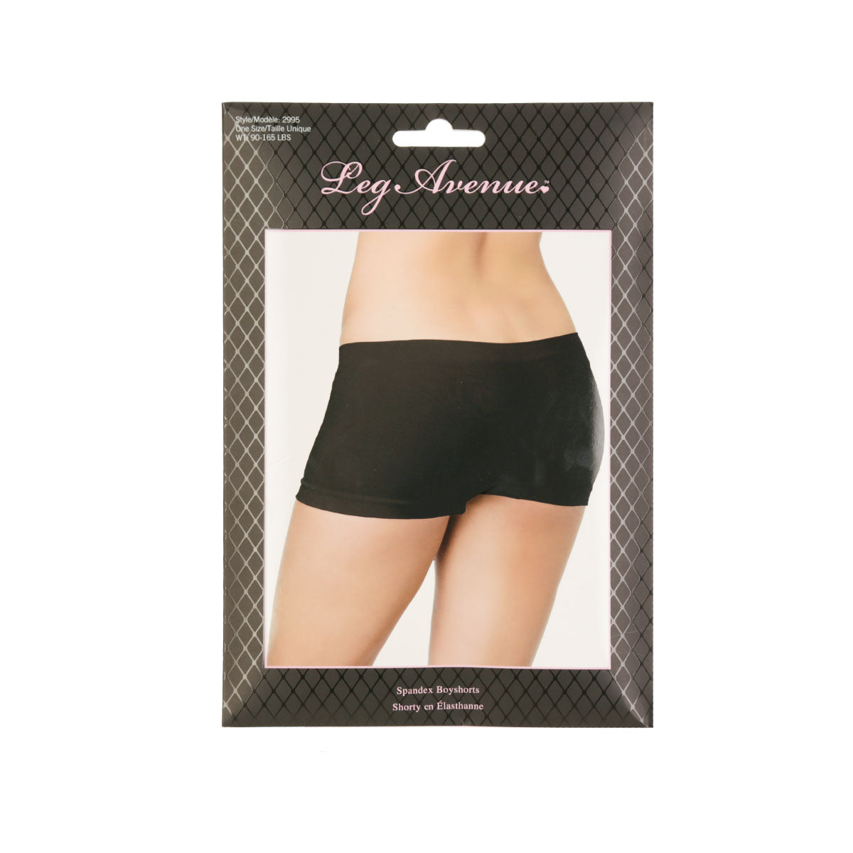 Leg Avenue Seamless Boy Shorts – One Size Fits Most - Black