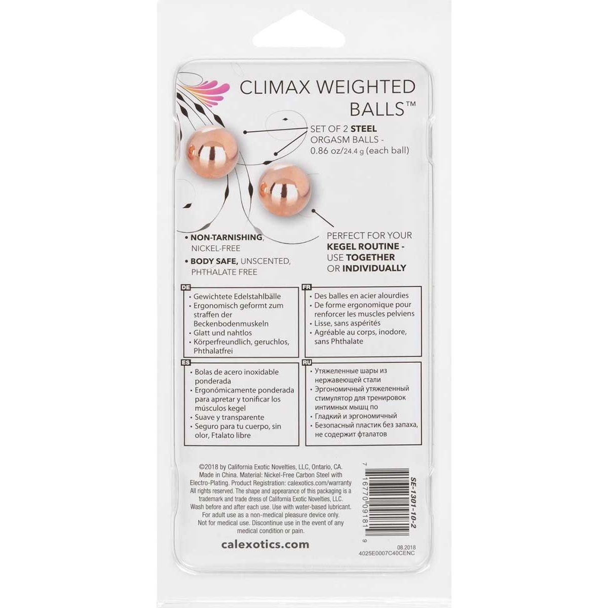 CalExotics – Climax Weighted Balls - Rose Gold | BMS Enterprises