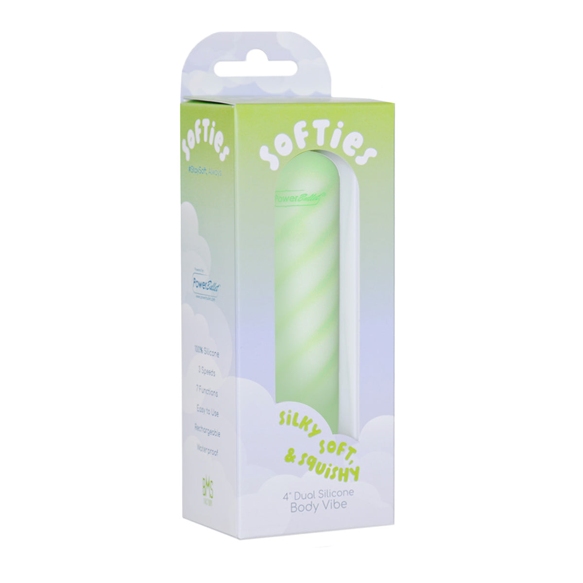 Softies 4” Dual Silicone Body Vibe – Green