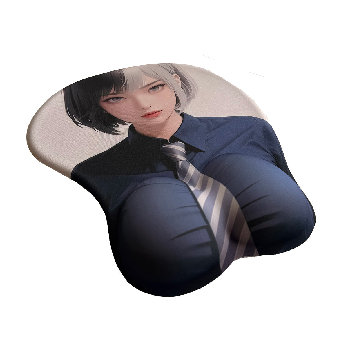 Anime Mouse Pad – Half Brunette Half Grey Haired Shirt and Tie