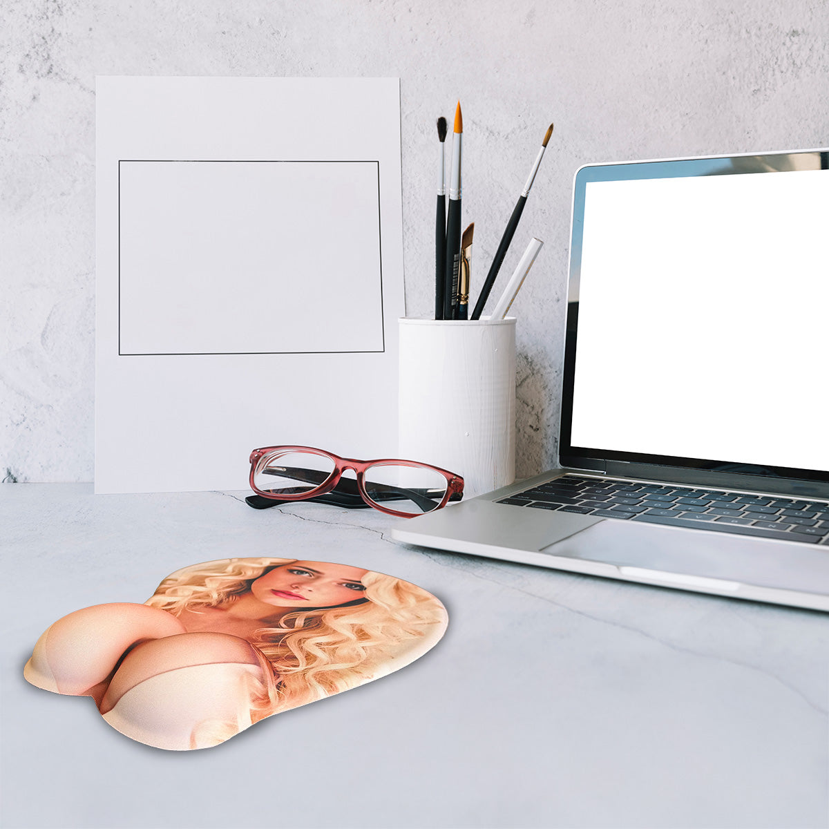 Anime Mouse Pad – Blonde with White Bra