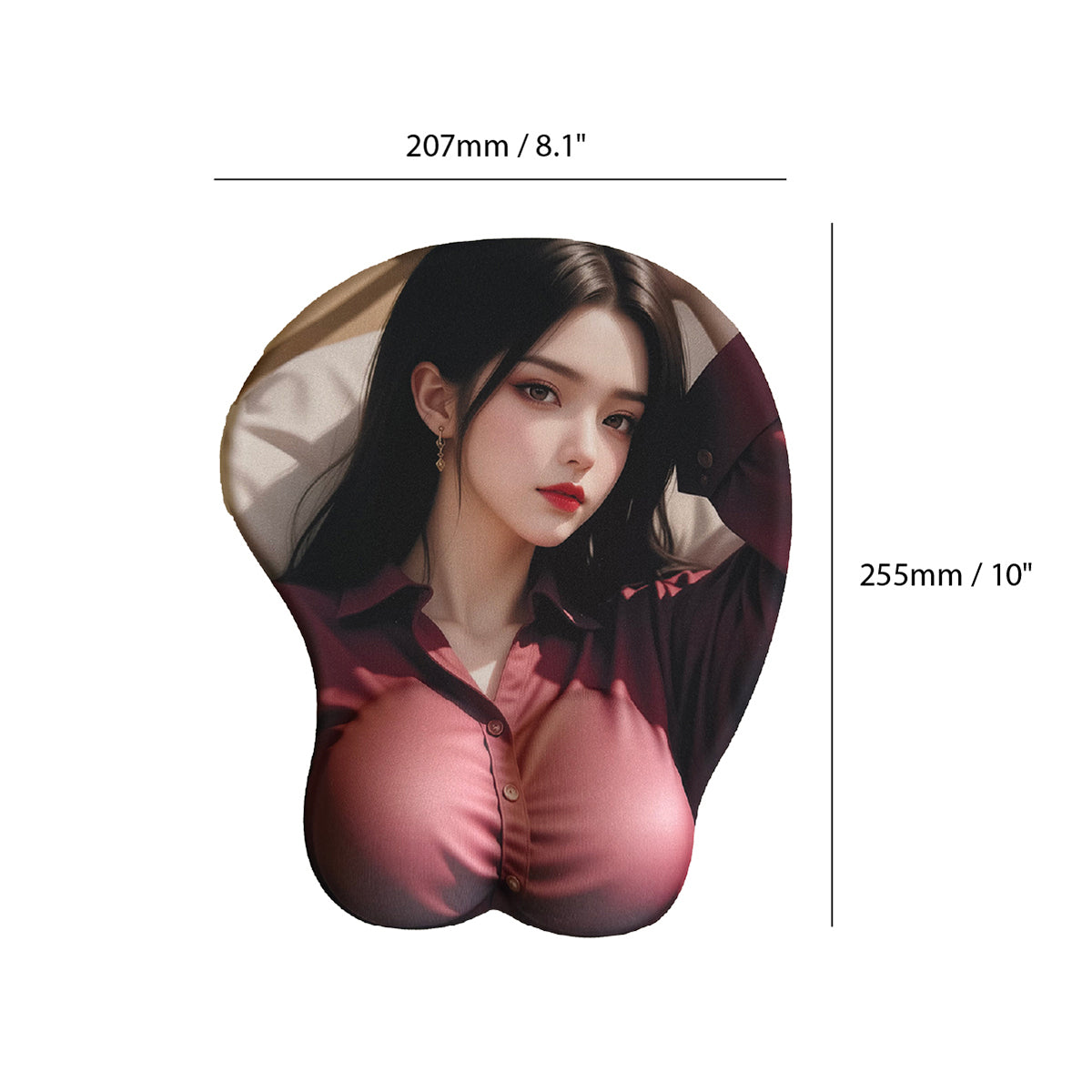 Anime Mouse Pad – Brunette Burgundy Blouse