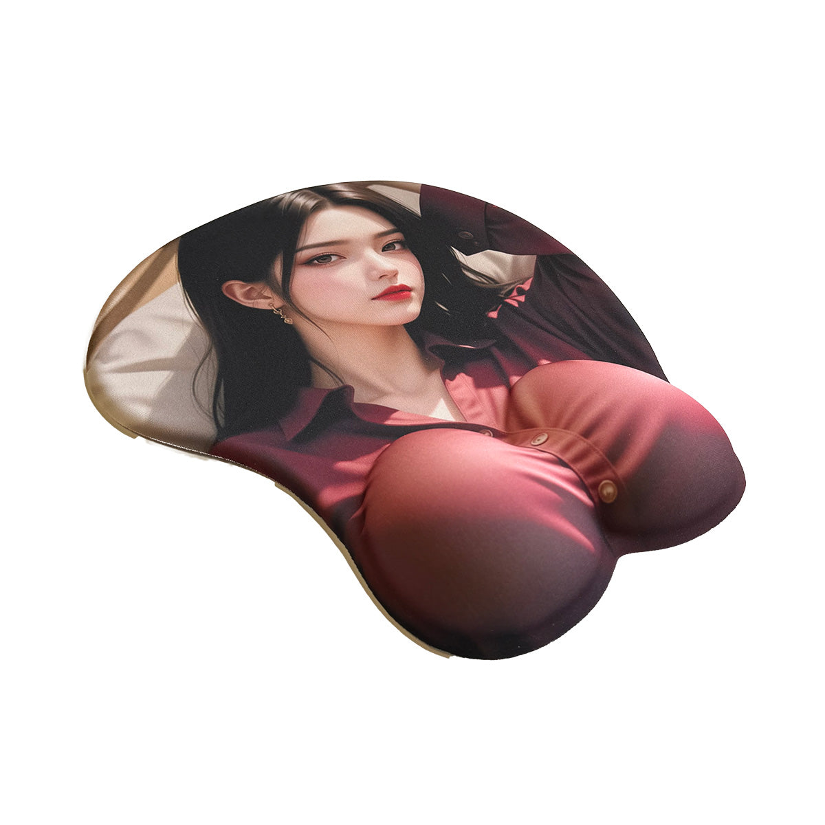 Anime Mouse Pad – Brunette Burgundy Blouse
