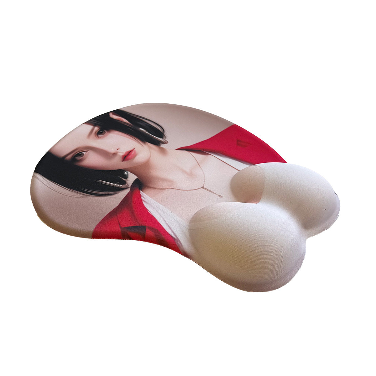 Anime Mouse Pad – Brunette White Top and Red Jacket