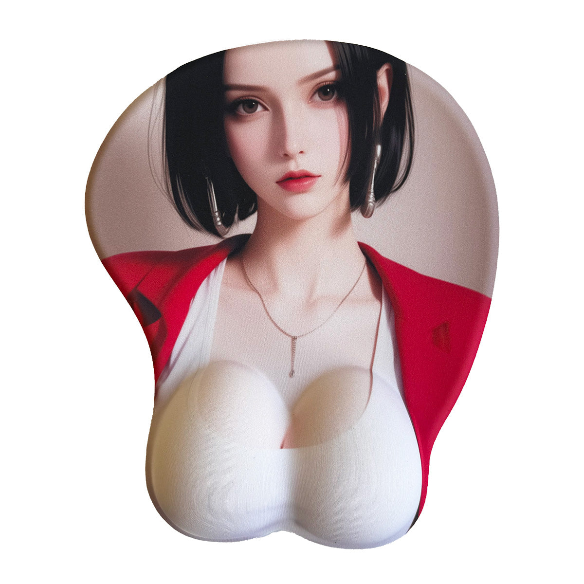 Anime Mouse Pad – Brunette White Top and Red Jacket