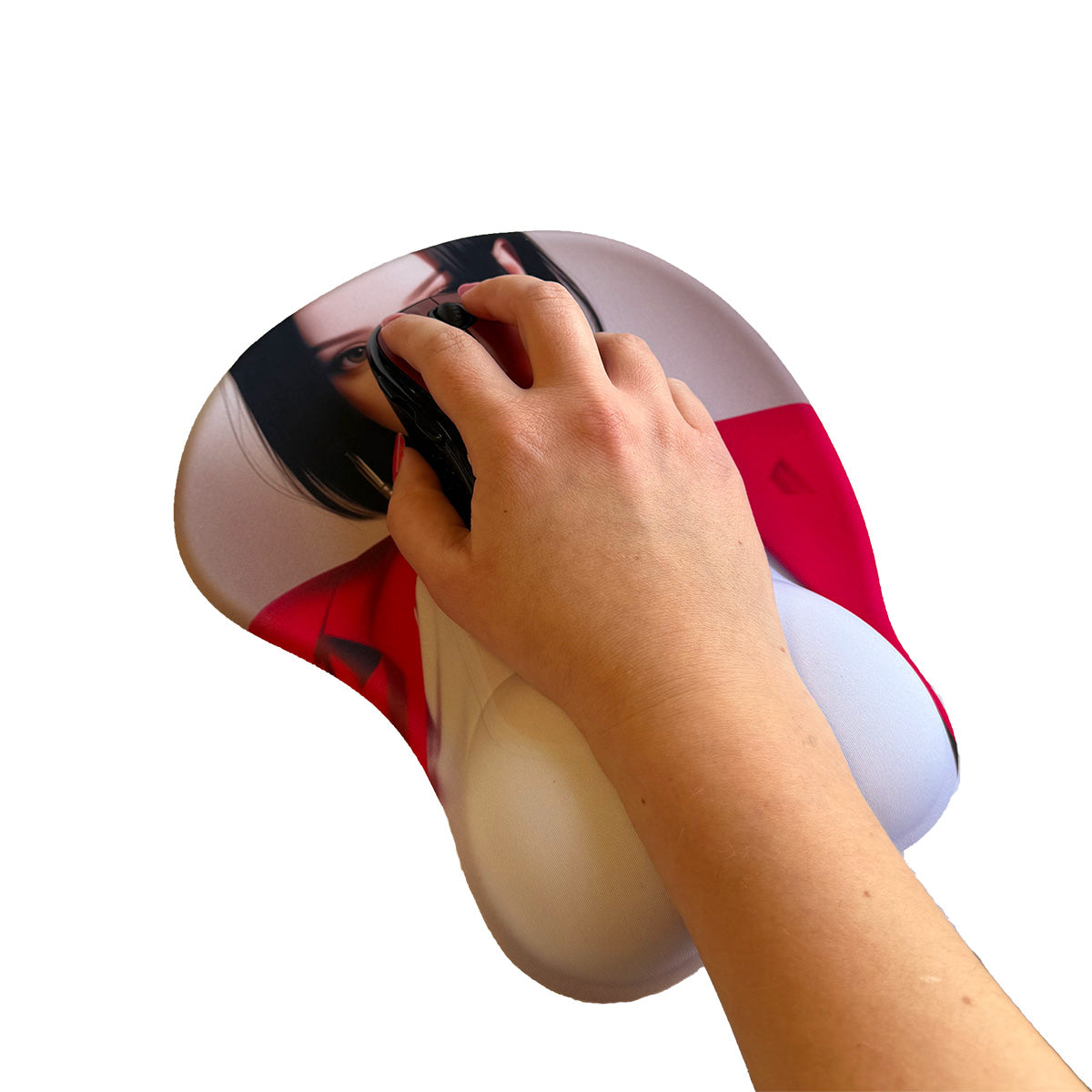 Anime Mouse Pad – Brunette White Top and Red Jacket