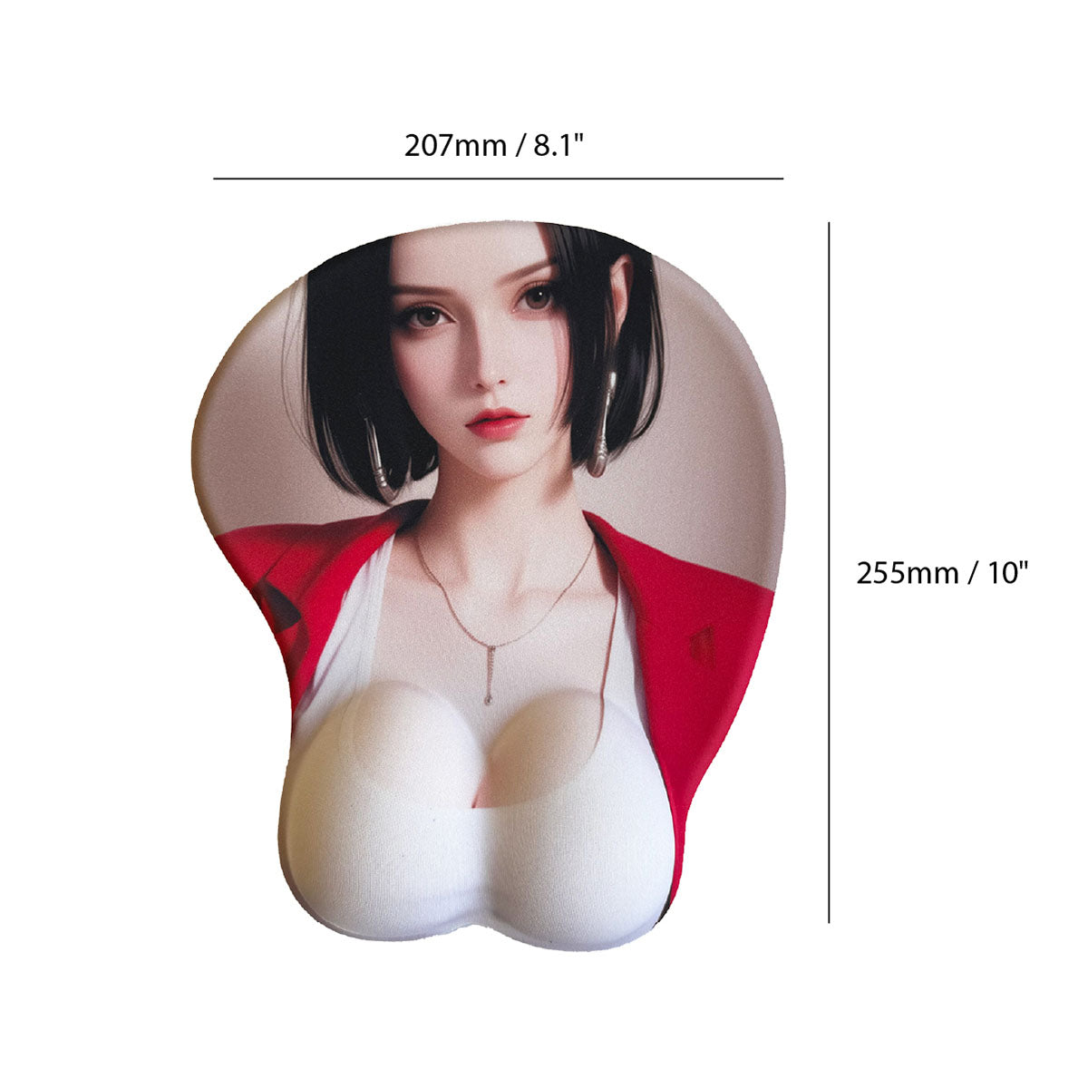 Anime Mouse Pad – Brunette White Top and Red Jacket