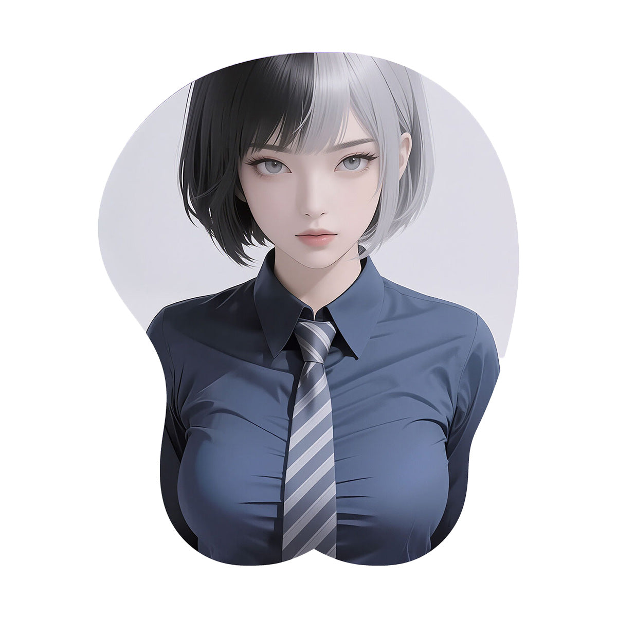 Anime Mouse Pad – Half Brunette Half Grey Haired Shirt and Tie