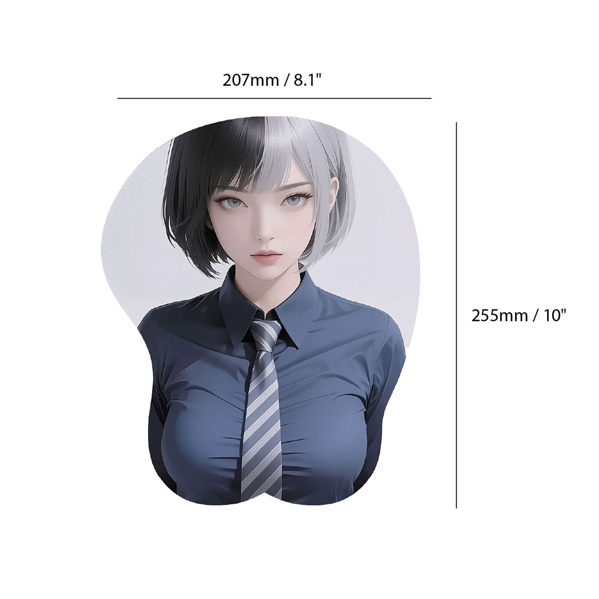 Anime Mouse Pad – Half Brunette Half Grey Haired Shirt and Tie