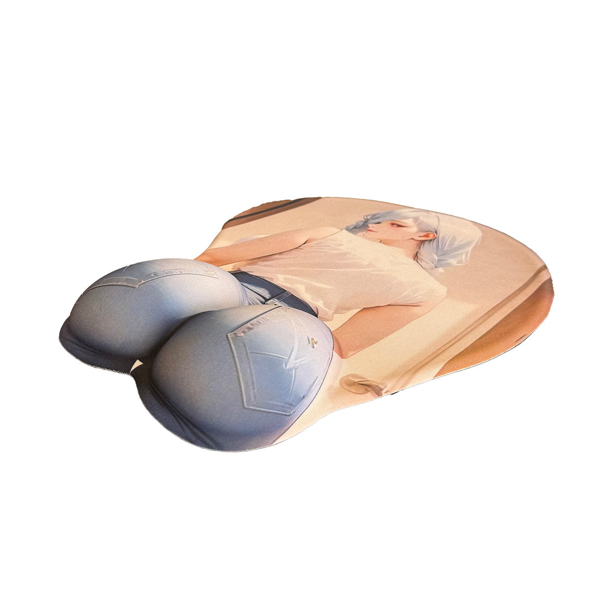 Anime Mouse Pad – Grey Haired Blonde in Blue Jeans