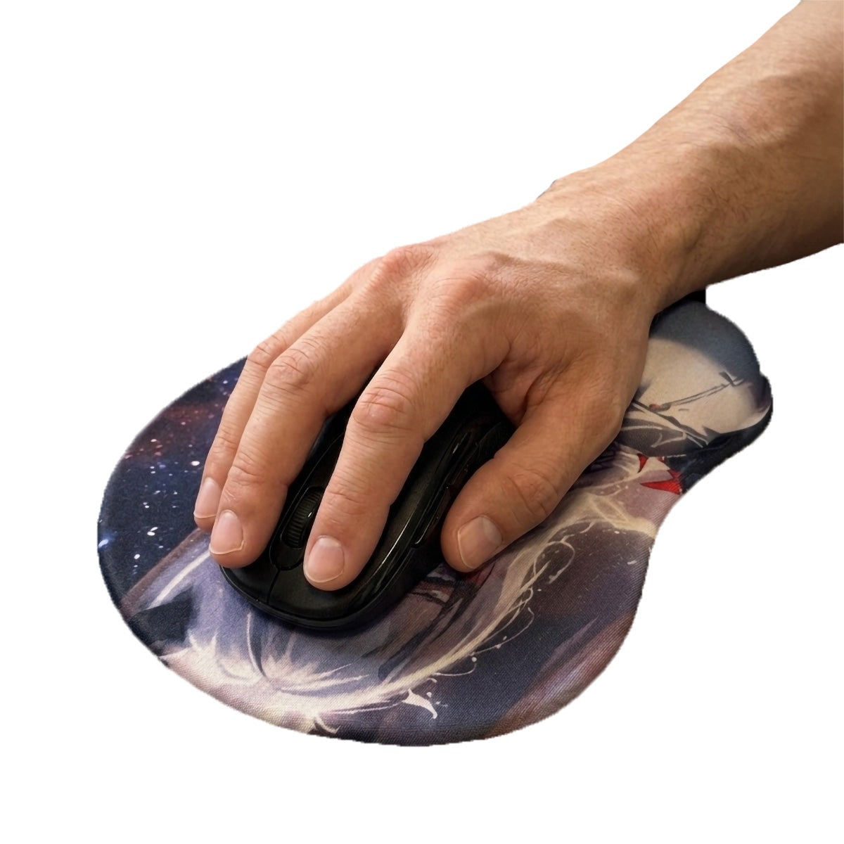 Anime Mouse Pad – Grey Haired Anime Girl with Blue Top