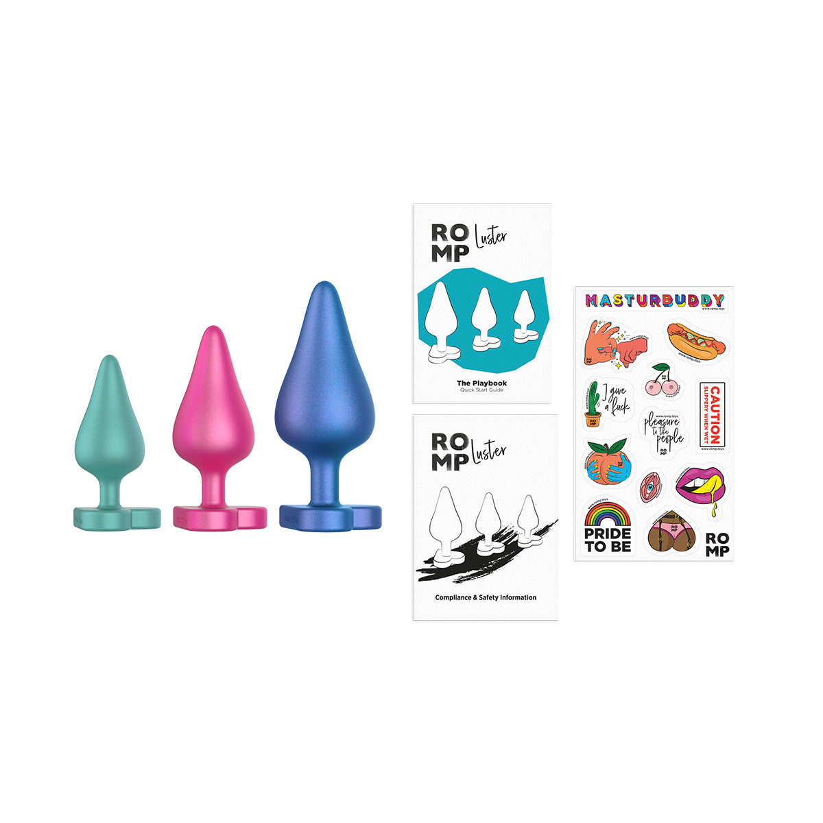 ROMP Luster 3PC Butt Plug Set