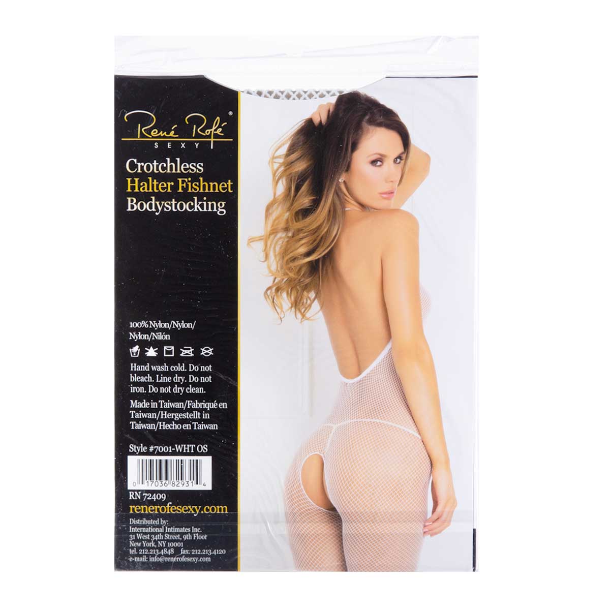 Rene Rofe Sexy Halter Fishnet Bodystocking – One Size