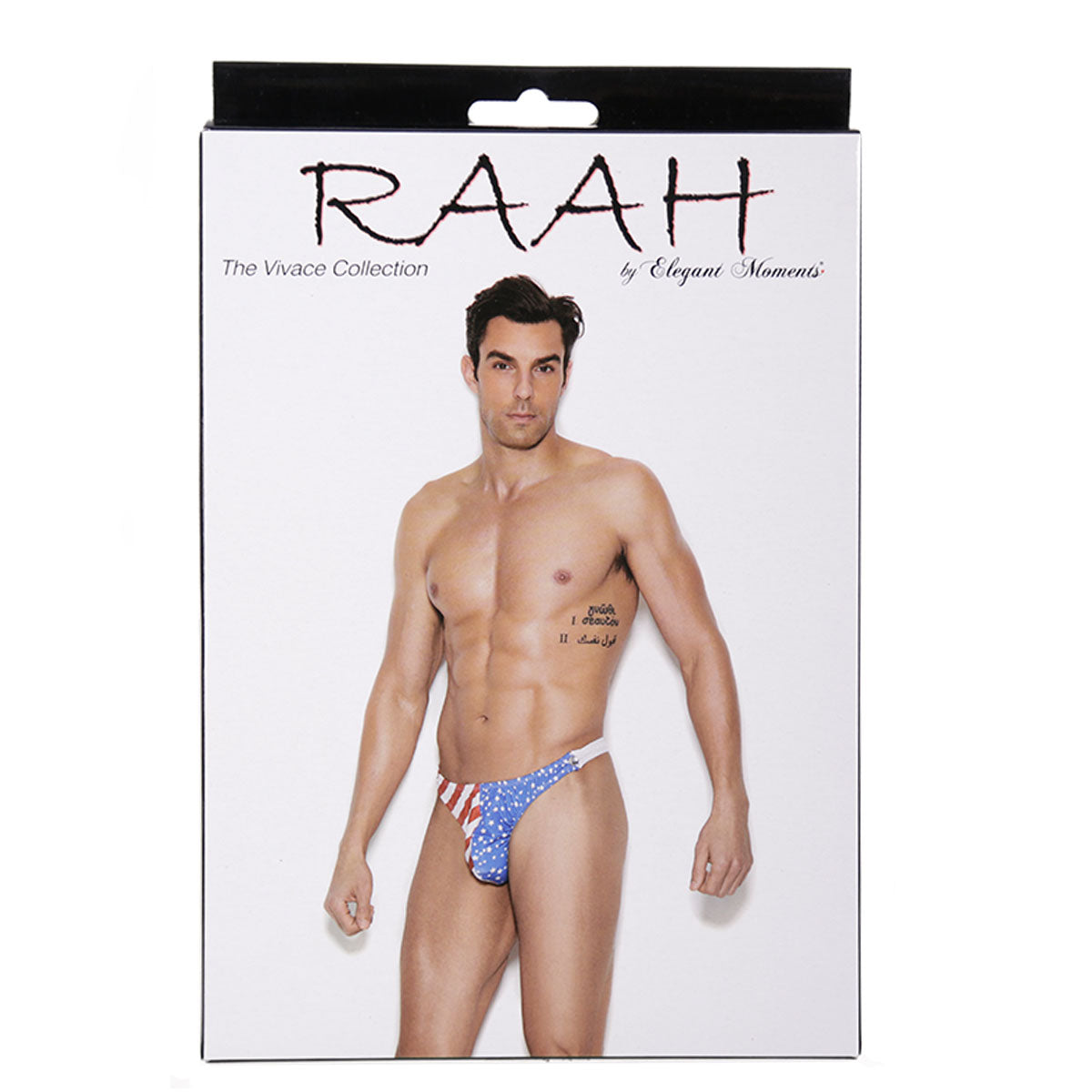 Elegant Moments – The Vivace Collection Raah – USA Flag Side Snap Thong – L/XL