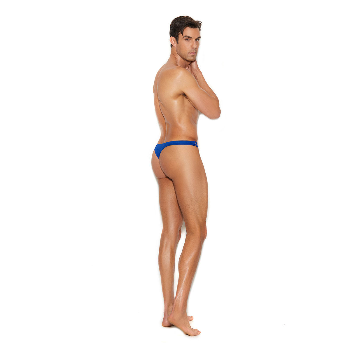 Elegant Moments – Vivace Collection Raah – Mens Side Snap Closure Thong - Blue L/XL