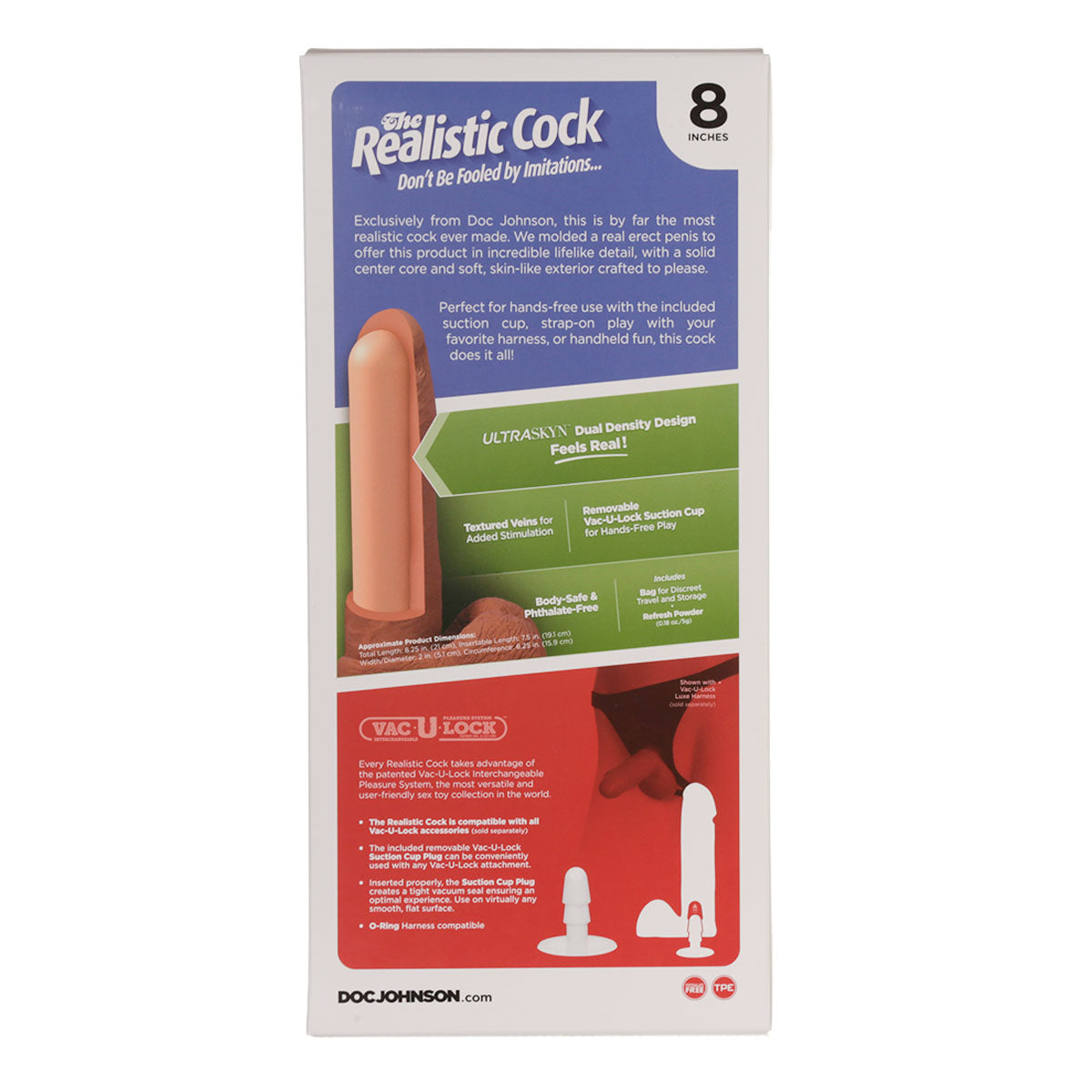 Doc Johnson The Original Realistic Cock - Flesh 8&quot;
