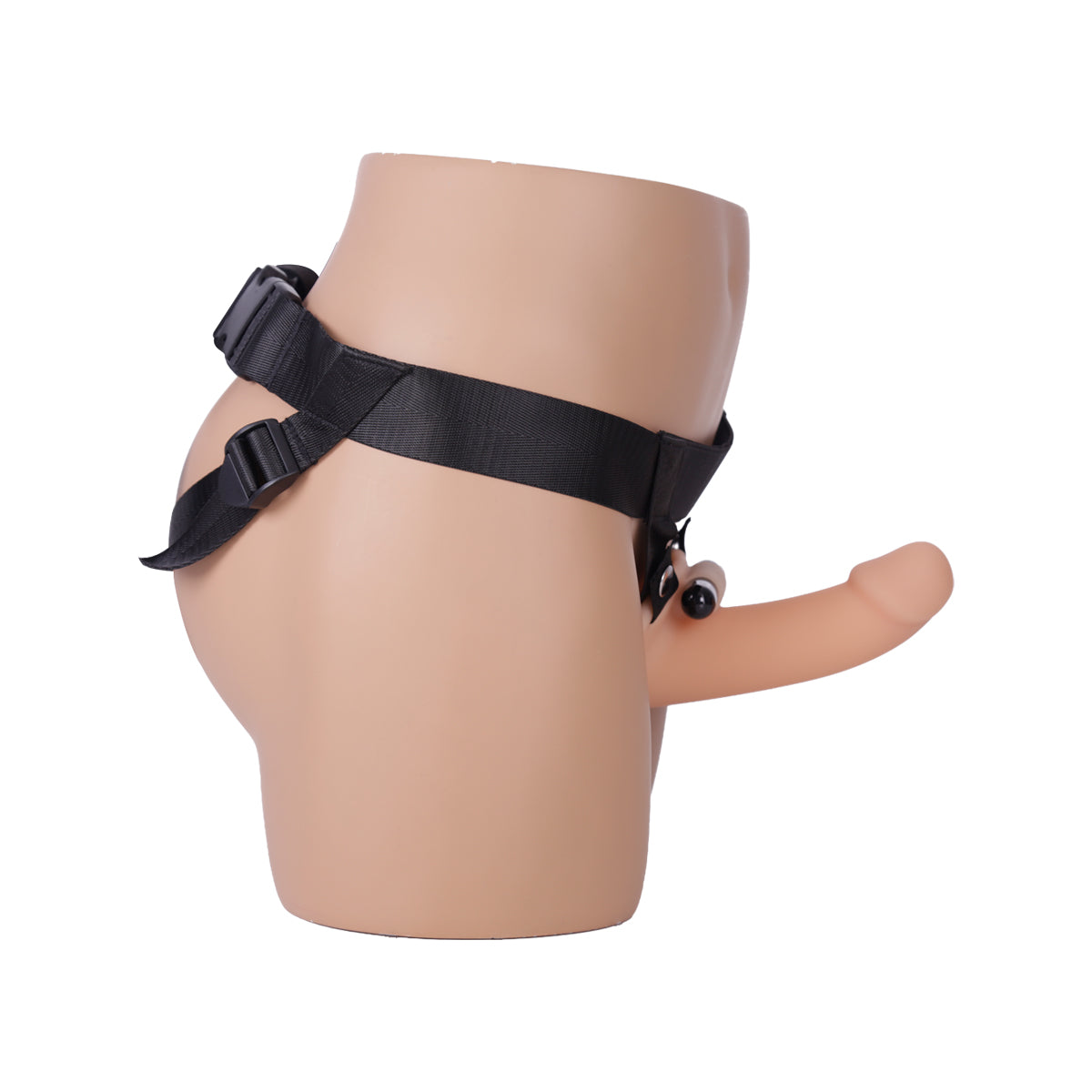 Addiction – 7” Silicone Hollow Dong Strap-On – Beige