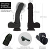 Naked Addiction – 8.6” Silicone Rotating & Thrusting Vibrating Dildo with Remote - Noir