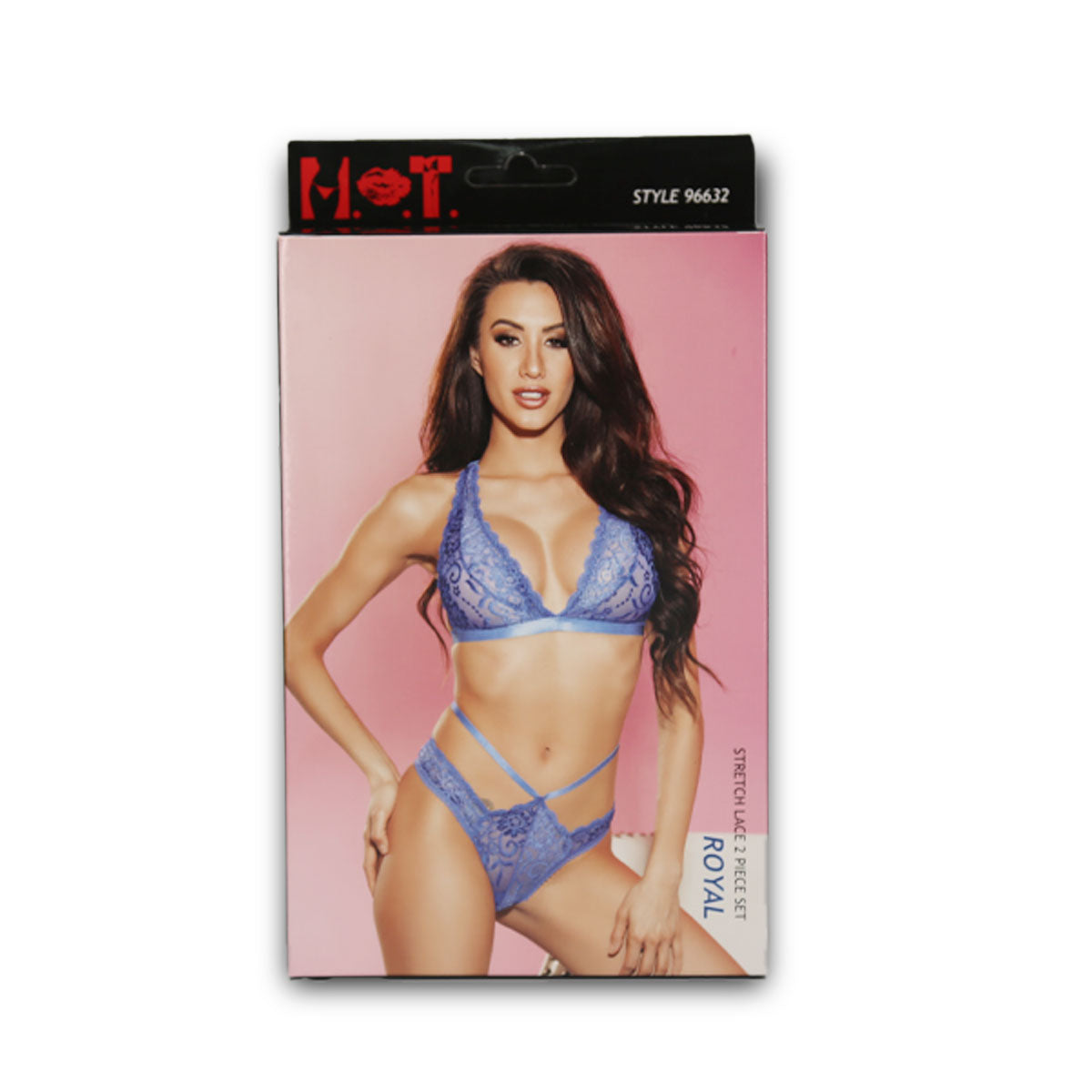 H.O.T - Stretch Lace 2pc Set - Royal - One Size