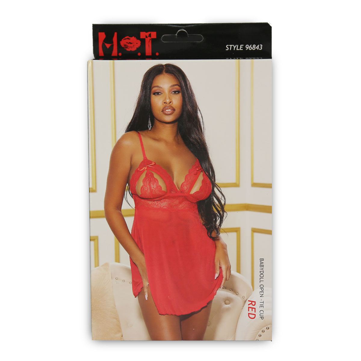 H.O.T - Babydoll Open - Tie Cup - Red - One Size