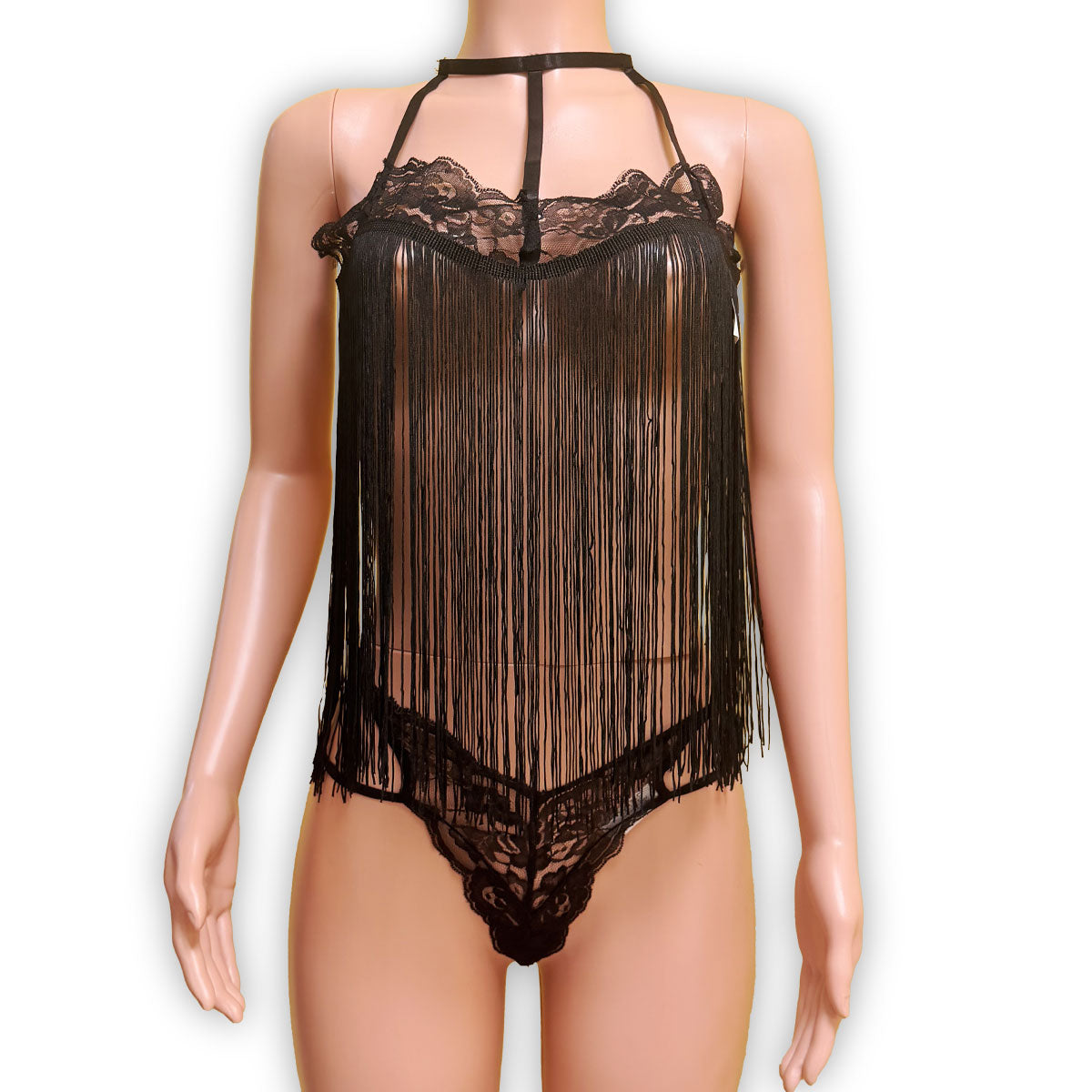 H.O.T - Babydoll Fringe & Lace - Black - One Size (No Box)