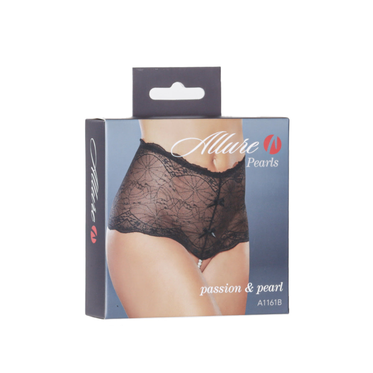 Allure Passion and Pearl Thong – Black – One Size Fits Most