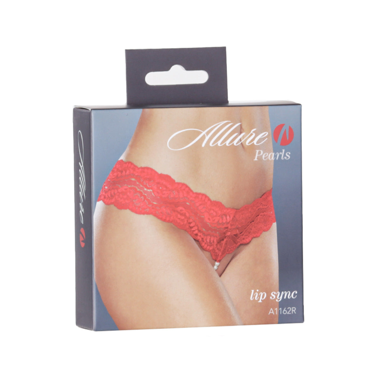 Allure Lip Sync Pearl Thong – Red – One Size Fits Most