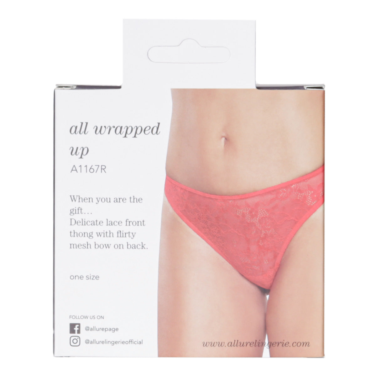 Allure All Wrapped Up Thong– Red – One Size Fits Most