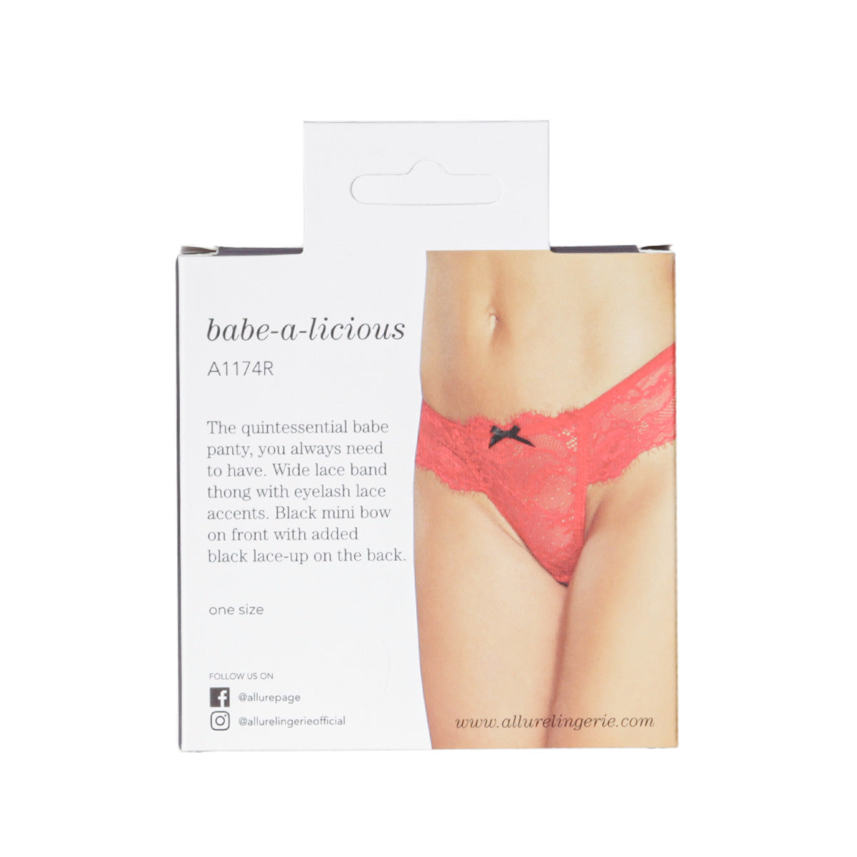 Allure Babe-a-licious Thong – Red – One Size Fits Most