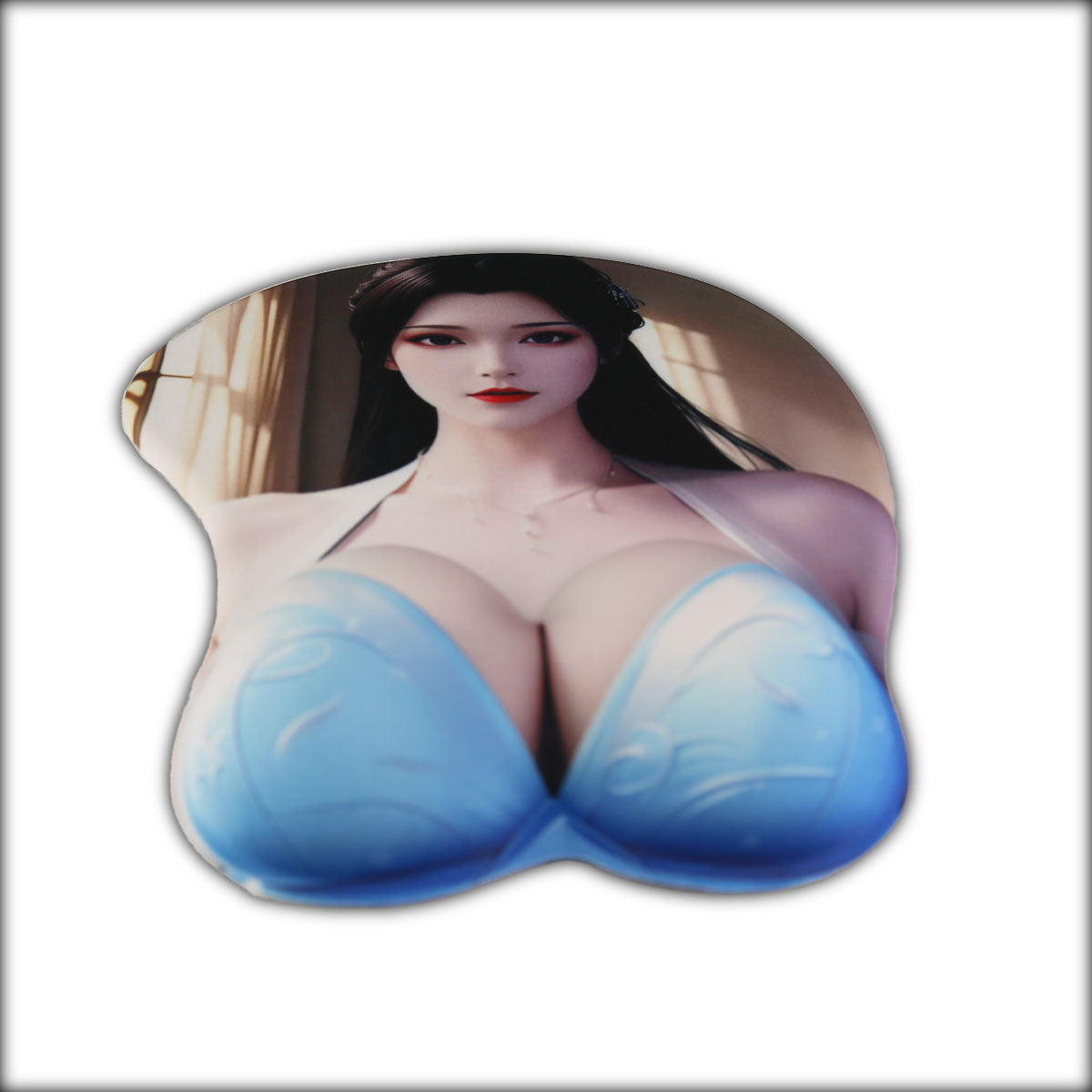 Anime Mouse Pad - Brunette Blue Bra