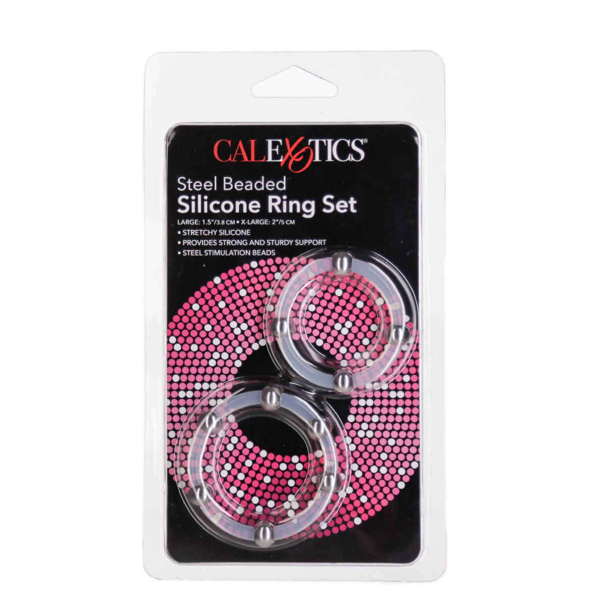 CaleXOtics Steel Beaded Silicone Ring Set