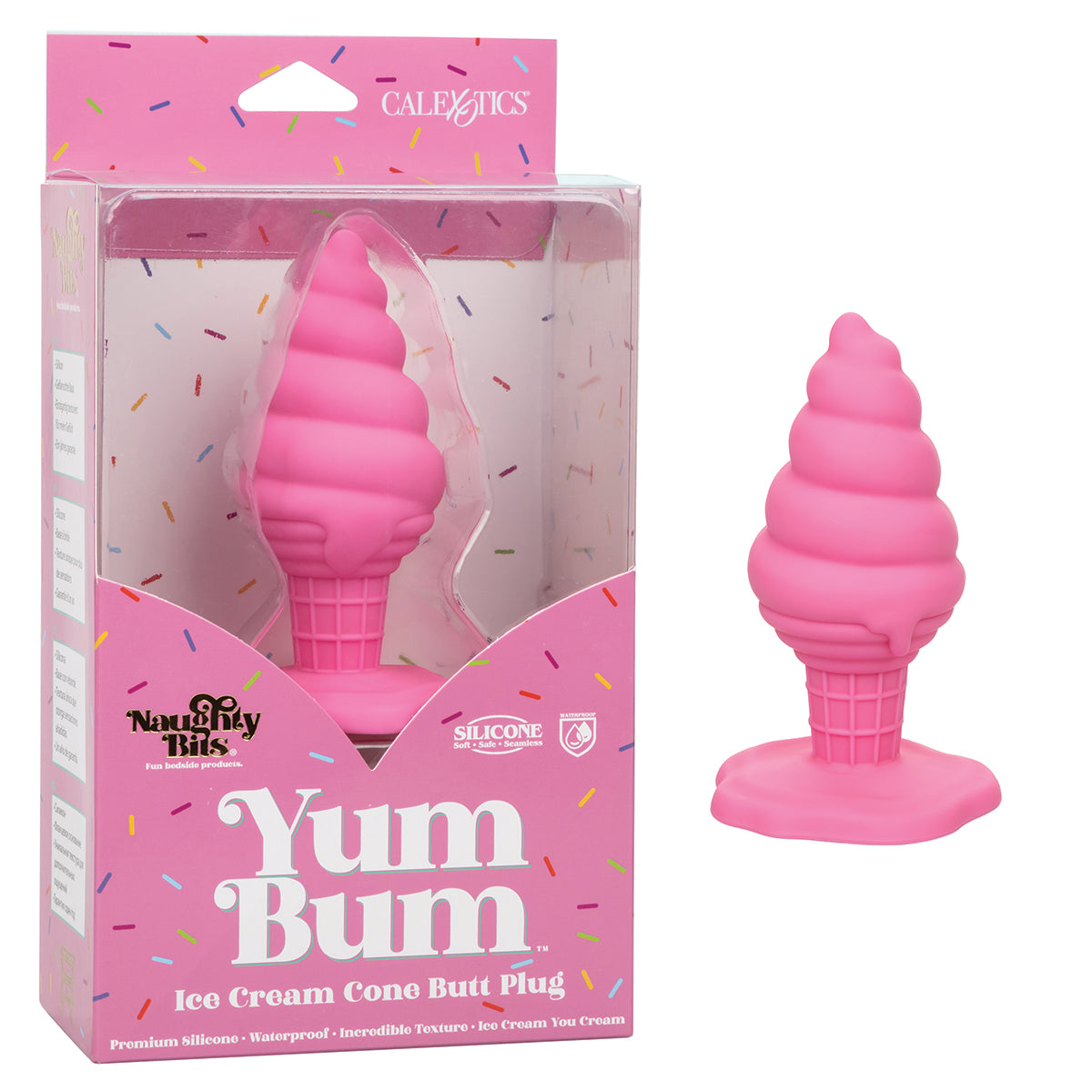 CaleXOtics – Naughty Bits – Yum Bum Ice Cream Cone - Silicone Butt Plug - Pink