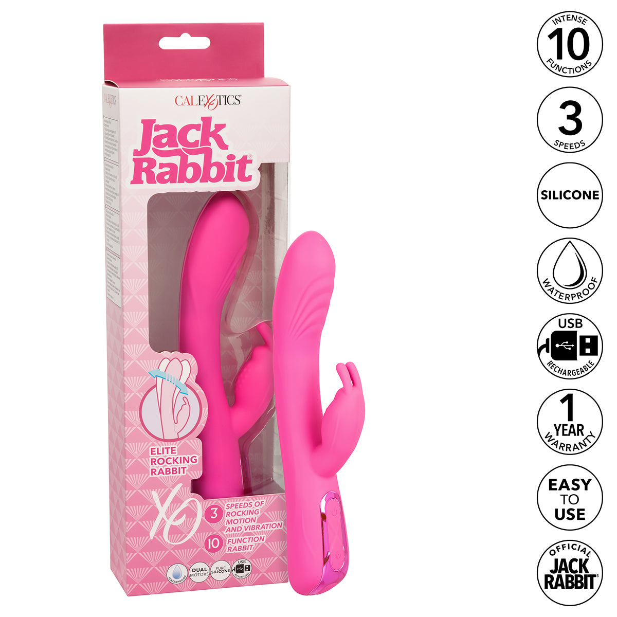 CaleXOtics Jack Rabbit Elite Beaded G Rabbit – Pink