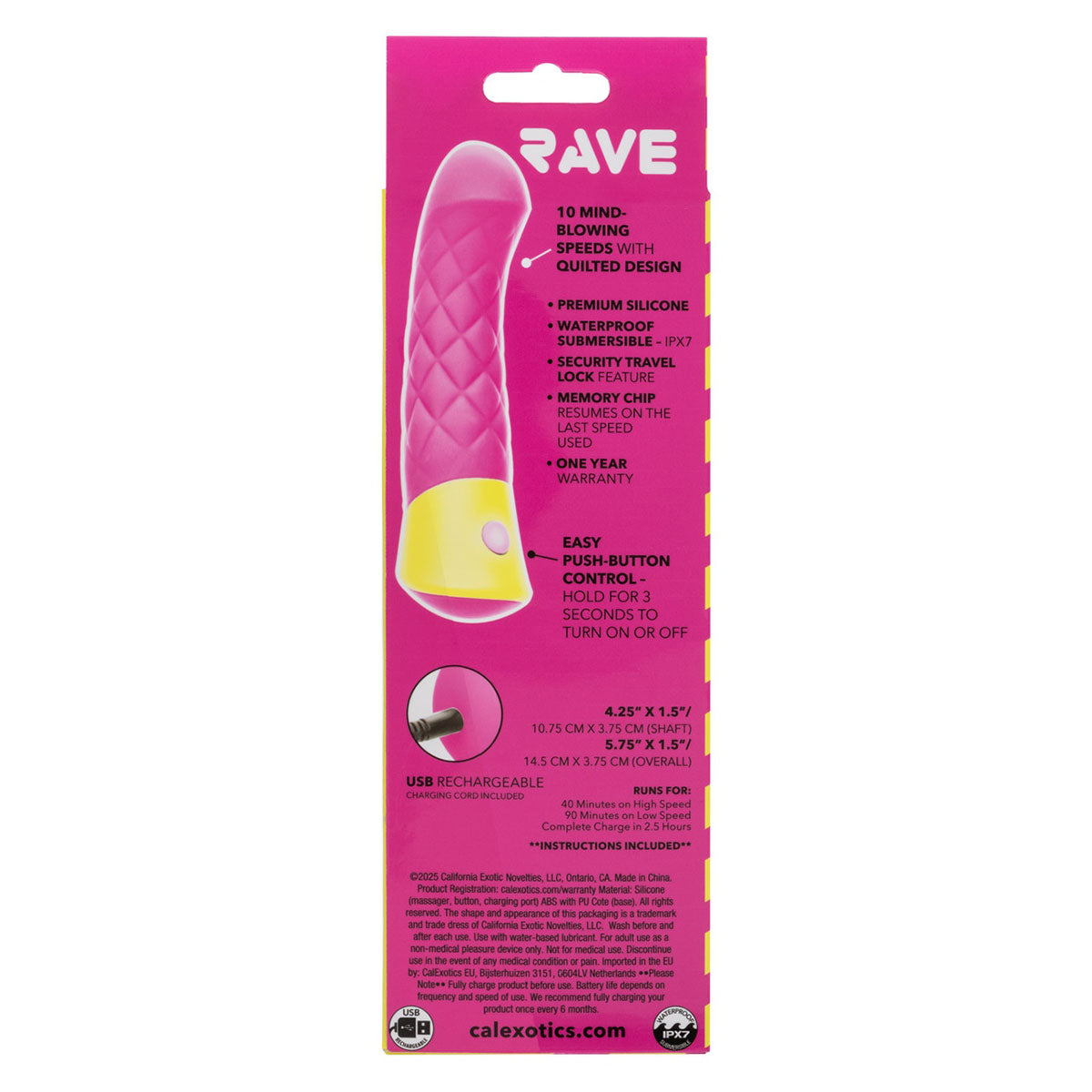 CalExotics® Rave Quilted G-Vibe - Fuschia
