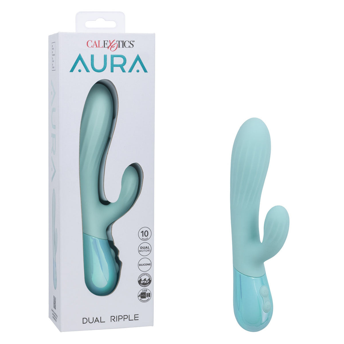 CalExotics® Aura Dual Ripple Vibe – Light Blue