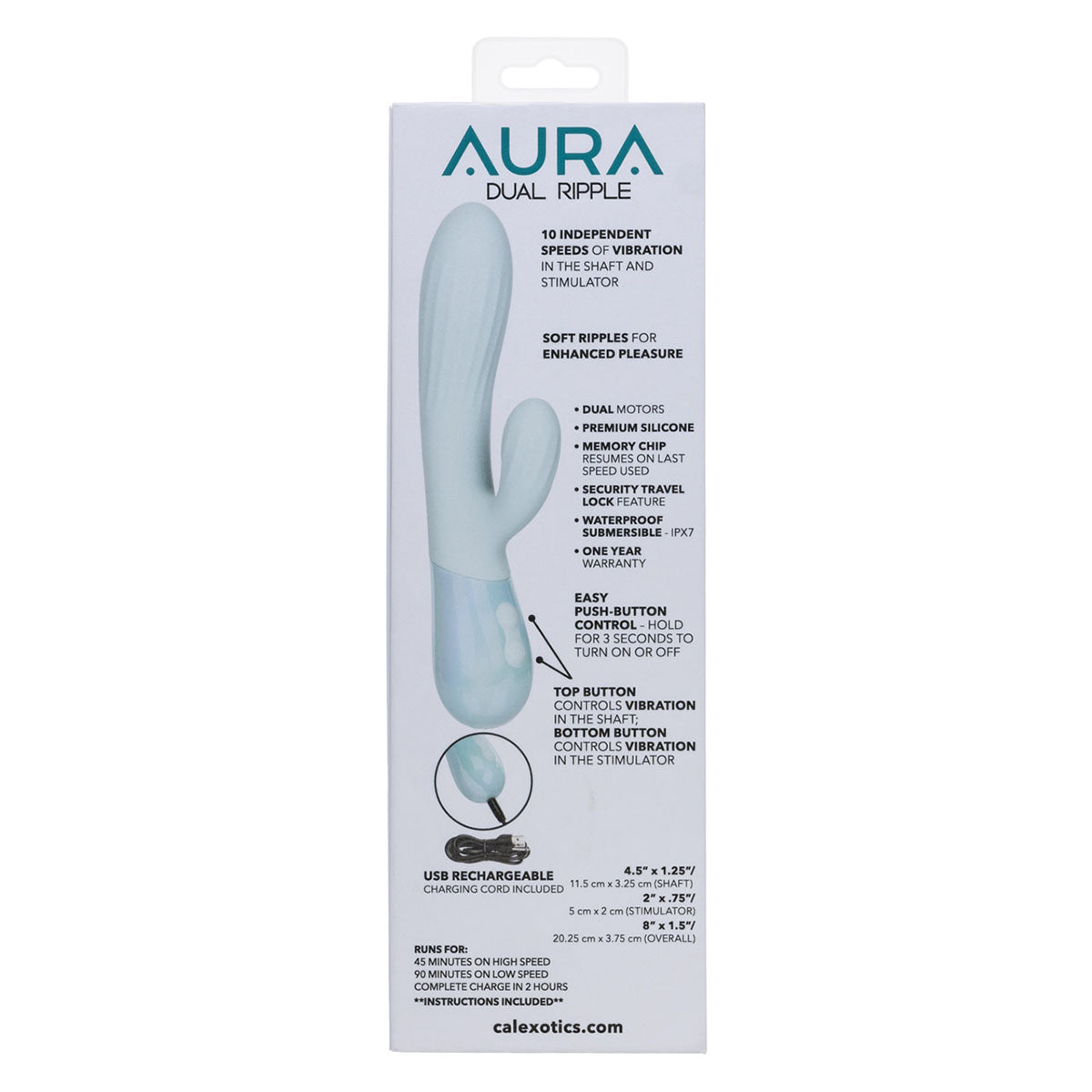 CalExotics® Aura Dual Ripple Vibe – Light Blue