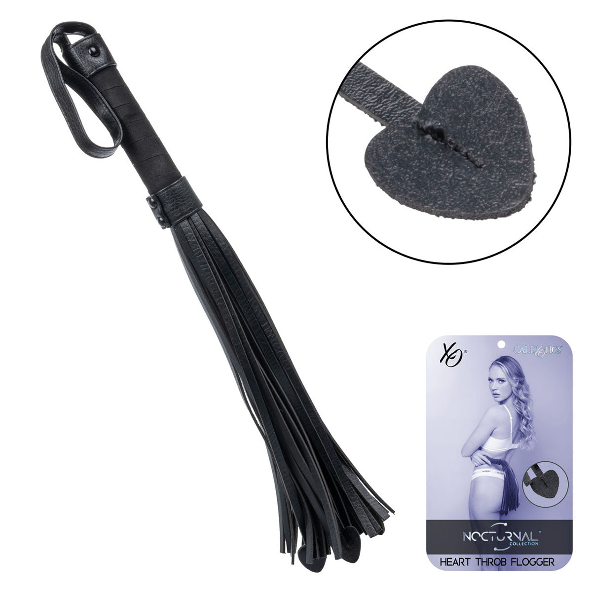 CalExotics® Nocturnal Heart Throb Flogger - Black