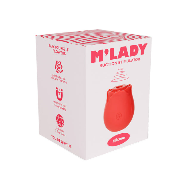 M’Lady - Rose Clitoral Suction Stimulator – Red